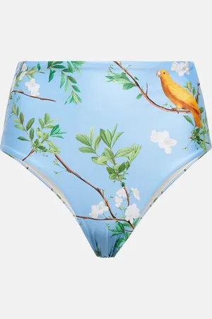 Agua by Agua Bendita Magenta Aves printed bikini bottoms