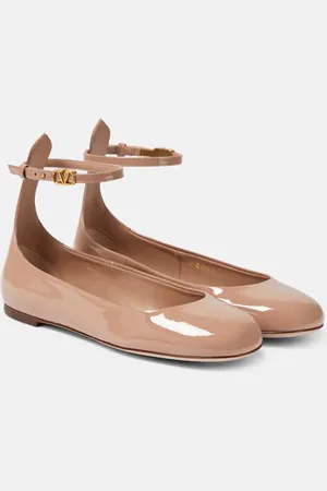 VALENTINO GARAVANI Tan-Go patent leather ballet flats