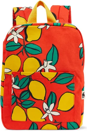 Mini Rodini Printed canvas backpack