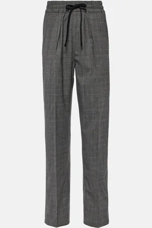 Marant Etoile Priska checked high-rise wool pants