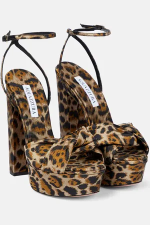 Aquazzura Olie Plateau 140 leopard-print sandals