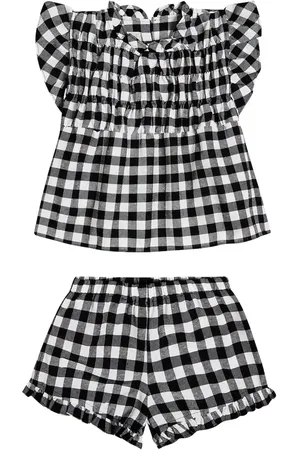 Suncracy Gingham cotton-blend top and shorts set