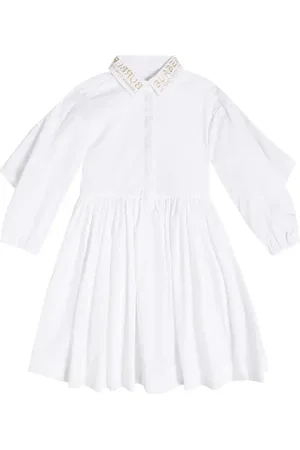 Burberry Cape cotton poplin embroidered dress
