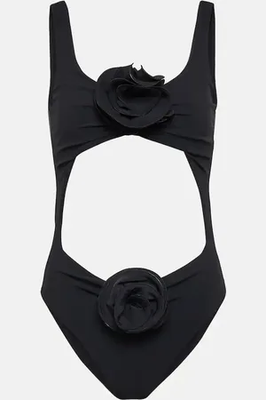 MAGDA BUTRYM Floral-appliquÃ© cutout swimsuit