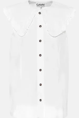 Ganni Cotton-poplin blouse