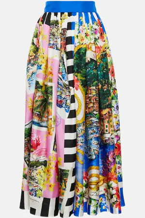 Dolce & Gabbana Portofino printed silk midi skirt