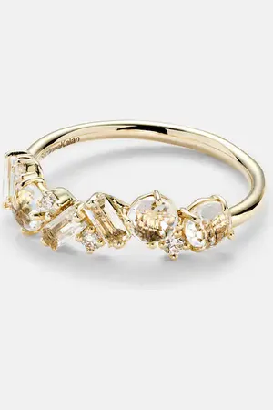 Suzanne Kalan Amalfi 14kt ring with diamonds and topaz