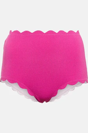 Marysia Scalloped high-rise bikini bottoms