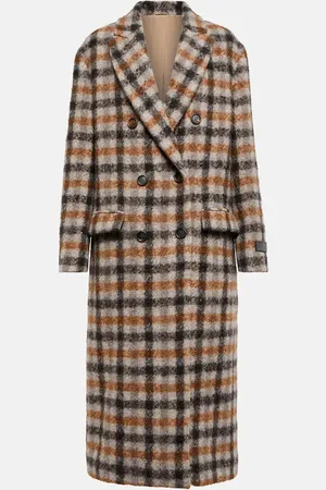 Brunello Cucinelli Double-breasted checked coat