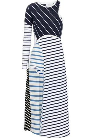 Marine Serre Striped cotton midi dress