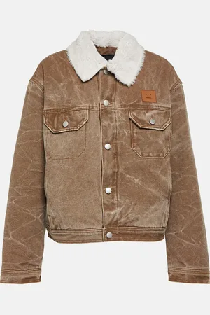 Acne Studios Cotton denim jacket with shearling