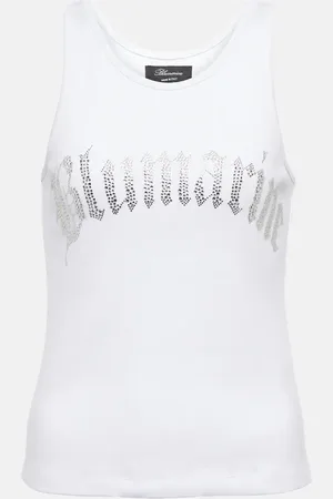 BLUMARINE Logo cotton tank top