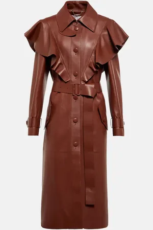 Chloé ChloÃ© Ruffle-trimmed leather coat
