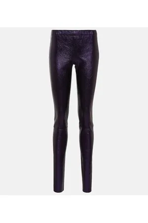 Rosalia metallic leather bustier in purple - Stouls