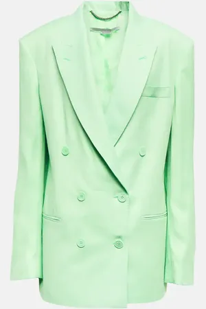 Stella McCartney Double-breasted linen-blend blazer