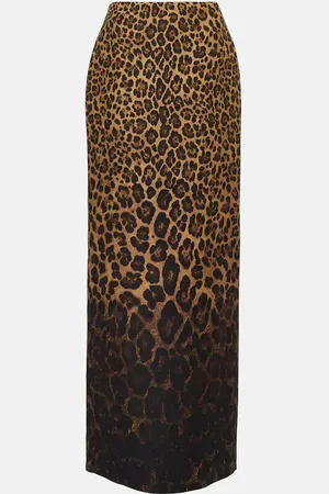 VALENTINO CrÃªpe Couture leopard-print maxi skirt