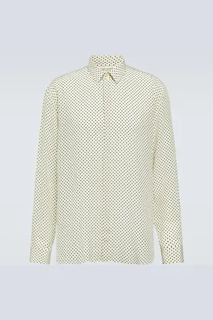 Saint Laurent Polka-dot crÃªpe de chine shirt