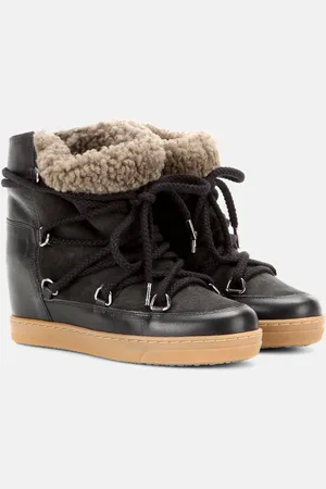Isabel Marant Nowles shearling-trimmed leather ankle boots