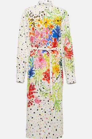 Christopher Kane Printed linen and cotton shirt dress