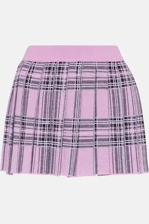 GIUSEPPE DI MORABITO Checked pleated wool miniskirt