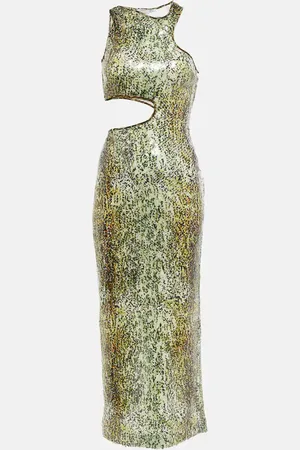 Stella McCartney Sequined cutout midi dress