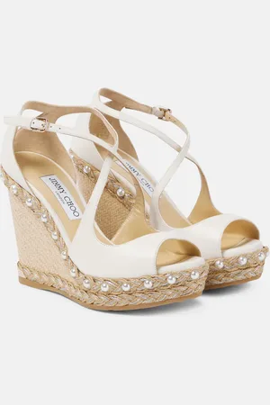 Jimmy Choo Dakota 120 leather espadrille wedges
