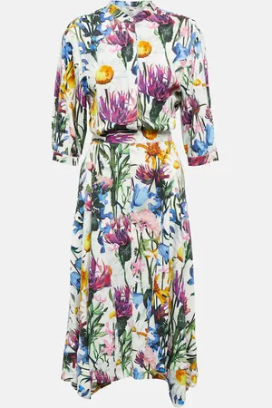 Stella McCartney Floral satin midi dress