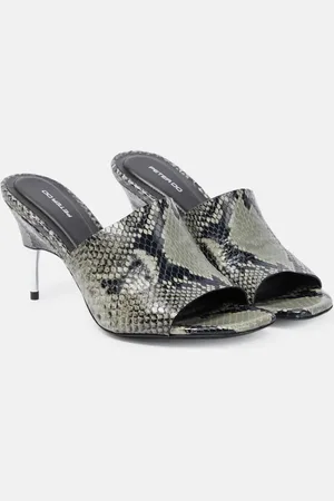 Peter Do Snake-effect leather mules