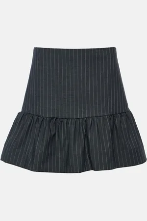 Ganni Pinstripe tiered miniskirt