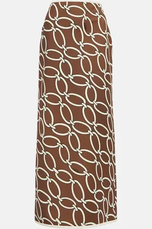 VALENTINO Chain-print maxi skirt