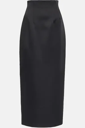 Khaite Loxley high-rise satin pencil skirt
