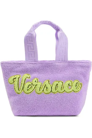 VERSACE Logo cotton terry tote bag