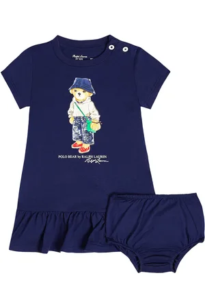 Ralph Lauren Baby Polo Bear cotton dress and bloomers set