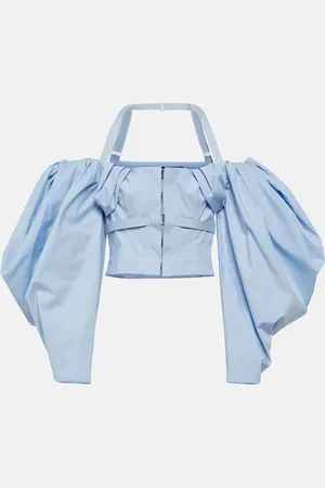 Jacquemus Le Haut Taffetas off-shoulder poplin top