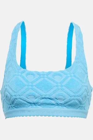 Marine Serre Jacquard cotton-blend bralette