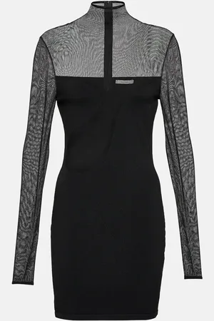Nensi Dojaka Mesh and jersey minidress