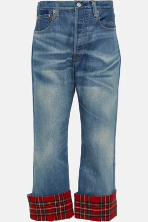 JUNYA WATANABE Checked mid-rise straight boyfriend jeans