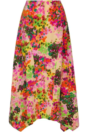 Stella McCartney Naya floral silk midi skirt
