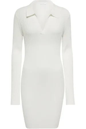 Helmut Lang Ribbed-knit polo minidress