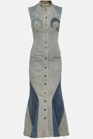 Marine Serre All Over Moon denim maxi dress