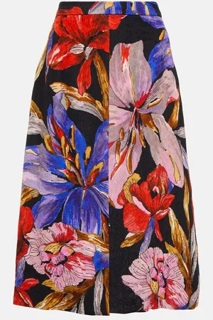 DRIES VAN NOTEN Floral midi skirt