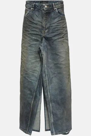 Balenciaga Mid-waist denim maxi skirt