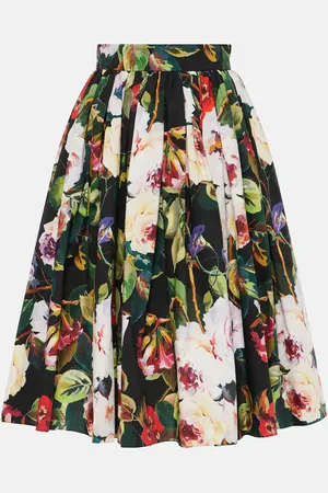 Dolce & Gabbana Printed cotton midi skirt