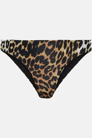 Ganni Leopard-print bikini bottoms