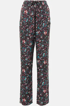 Marant Etoile Floral jacquard straight pants