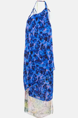 DRIES VAN NOTEN Floral one-shoulder midi dress