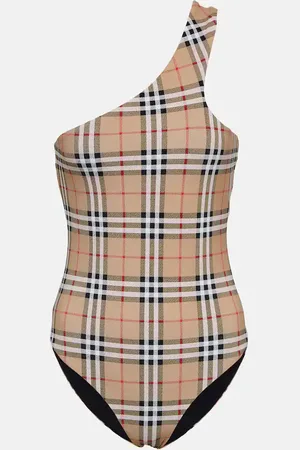 Burberry Vintage check one-shoulder swimsuit