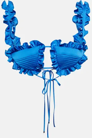 The Attico Glory ruffled satin bralette