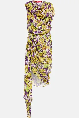 DRIES VAN NOTEN Floral gathered midi dress
