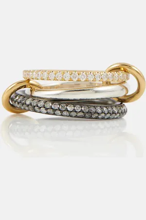 SPINELLI KILCOLLIN Scorpio 18kt gold linked rings with diamonds
